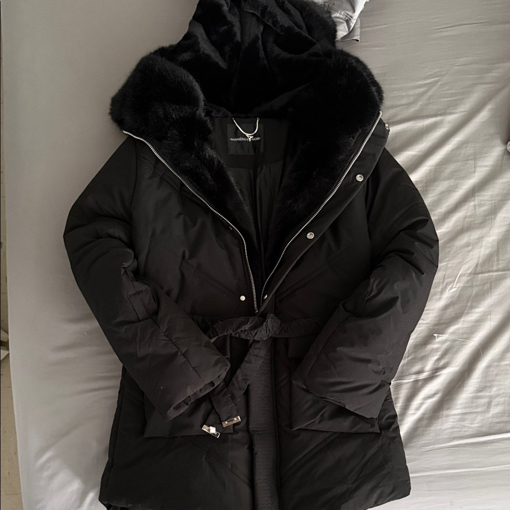 Maniere De Voir Faux Fur Longline Puffer